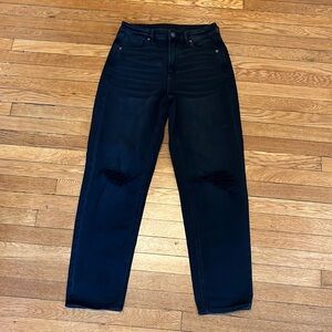 Black ripped denim jeans, American Eagle, size 4 regular